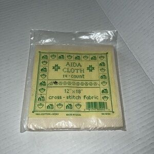Cross Stitch Aida Cloth 12"x18" Ivory 14 Count new